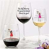Birthday Balloons philoSophie's Personalized Wine Glasses - 29747