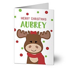 Christmas Moose Personalized Greeting Cards - 29787