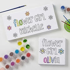 Paint It! Flower Girl Personalized Coloring Canvas Prints - 29794