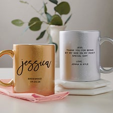 Classic Elegance Wedding Personalized Glitter Coffee Mugs - 29805