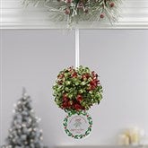 Meet Me Under The Mistletoe Holly Berry Glass Personalized Ornament - 29816