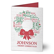 Merry Mistletoe Personalized Family Holiday Cards - 29840