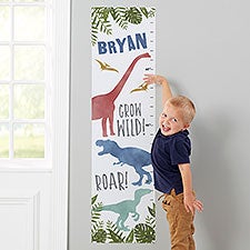 Dinosaur World Personalized Vinyl Growth Chart Wall Decal - 29852