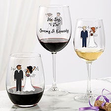 Wedding Couple philoSophies Personalized Wine Glasses - 29872