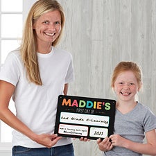 First Day Of E-Learning Personalized Dry Erase Sign - 29888
