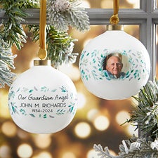 Serene Memorial Personalized Photo Ball Ornament - 29925