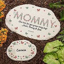 Floral Mom philoSophies Personalized Round Garden Stone - 29948