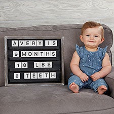 Baby Milestone Changeable Black Wood Letter Board & Tiles - 29995