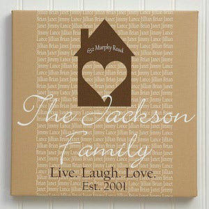 Home Is Where The Heart Is Personalized Canvas Print- 20x20