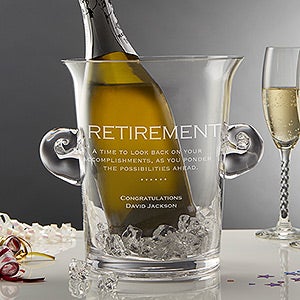 Retirement Engraved Crystal Chiller & Ice Bucket