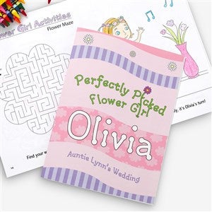 Perfectly Picked Flower Girl Personalized Coloring Activity Book - #10246