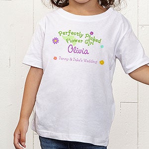 Personalized Flower Girl Wedding Toddler T-Shirt - Perfectly Picked - Toddler 2T - Light Blue