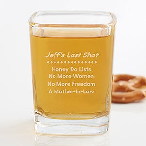 Personalized Bachelor Party Gifts - Personalized Shot Glass for Grooms