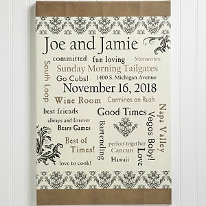 Our Life Together 12x18 Personalized Wedding Canvas Art Personalized Wedding Gift Canvas Art Life Together 10354