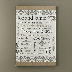 Our Life Together 24x36 Personalized Wedding Canvas Art