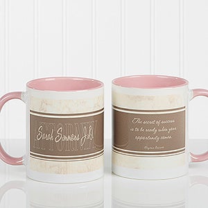 Personalized Lawyer Coffee Mugs - Inspiring Lawyer - Pink Handle