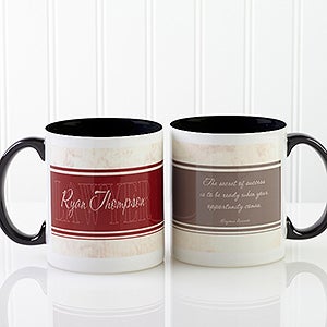 Personalized Office Coffee Mugs - Name & Career - Black Handle