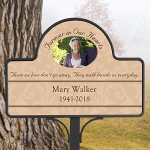 Memorial Photo Garden Stake Magnet - Forever In Our Hearts