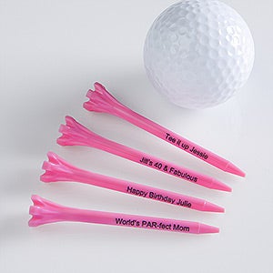 Personalized Golf Tees - Pink - Set of 50