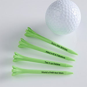 Custom Printed Golf Tees - Green - Set of 50