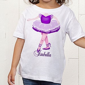 Personalized Toddler T-Shirt for Girls - Princess or Ballerina - Toddler 2T - Black