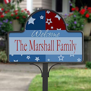 Family Name Personalized Yard Stakes   All American