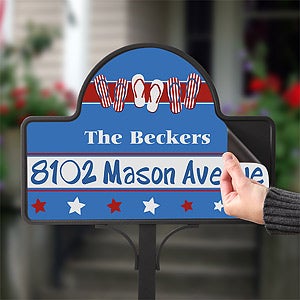 Personalized Patriotic Yard Stake Magnet - Summer Flip Flops
