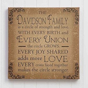 Circle Of Strength 24 x 24 Personalized Canvas Print