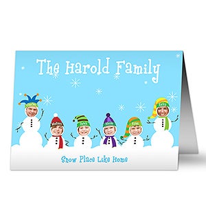 Snowman Photo Fun Christmas Cards- 6 Photo