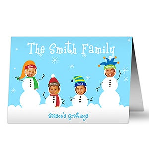 Snowman Photo Fun Christmas Cards- 4 Photo
