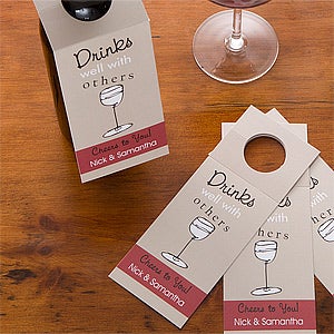 Drinks Well With Others Personalized Wine Bottle Tags