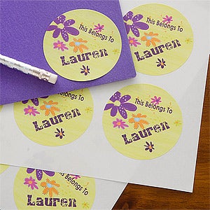 Flower Power Personalized Stickers