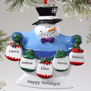 Frosty Family© Personalized Ornament- 5 Names