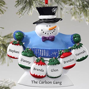 Frosty Family© Personalized Ornament- 6 Names