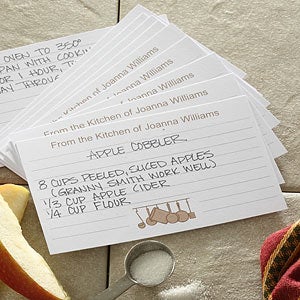Set of 24 Personalized 4 x 6 Recipe Cards