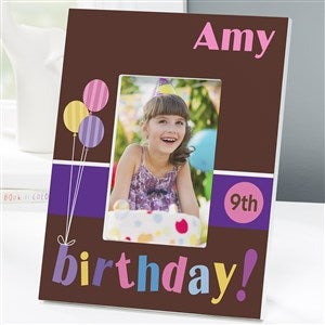 Birthday Time! Personalized 4x6 Tabletop Frame - Vertical