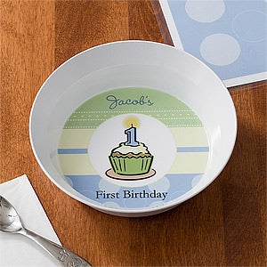 First Birthday Boy Personalized Melamine Bowl