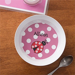 Ladybug Love Personalized Melamine Bowl