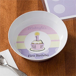 First Birthday Girl Personalized Melamine Bowl