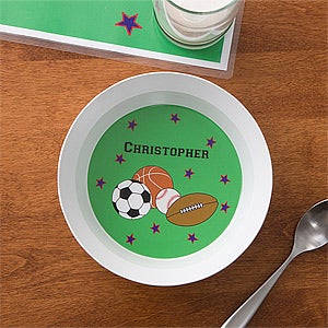 All Star Personalized Melamine Bowl