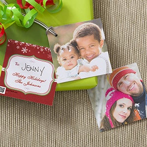 Happy Holidays Personalized Photo Gift Tags - #10974