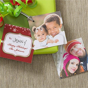 Happy Holidays Personalized Photo Gift Tags