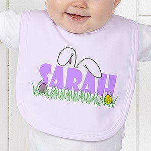 Personalized Easter Bunny Baby Bib
