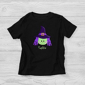 Personalized Halloween Toddler T-Shirt For Girls - Witch