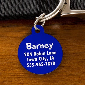 Engraved Pet Identification Tags - Circle