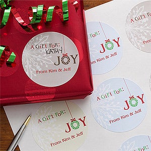 Holiday Joy Personalized Gift Stickers