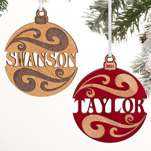 Personalized Wood Name Christmas Ornaments - 11087
