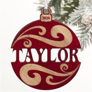 Personalized Red Wood Name Ornament - Christmas Gifts - #11087-R
