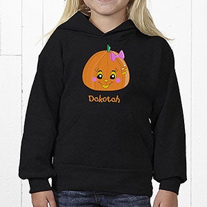 Personalized Girls Halloween Pumpkin Sweatshirts - Youth Medium (8/10) - Grey