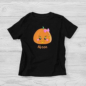 Personalized Halloween Pumpkin Toddler T-Shirt for Girls